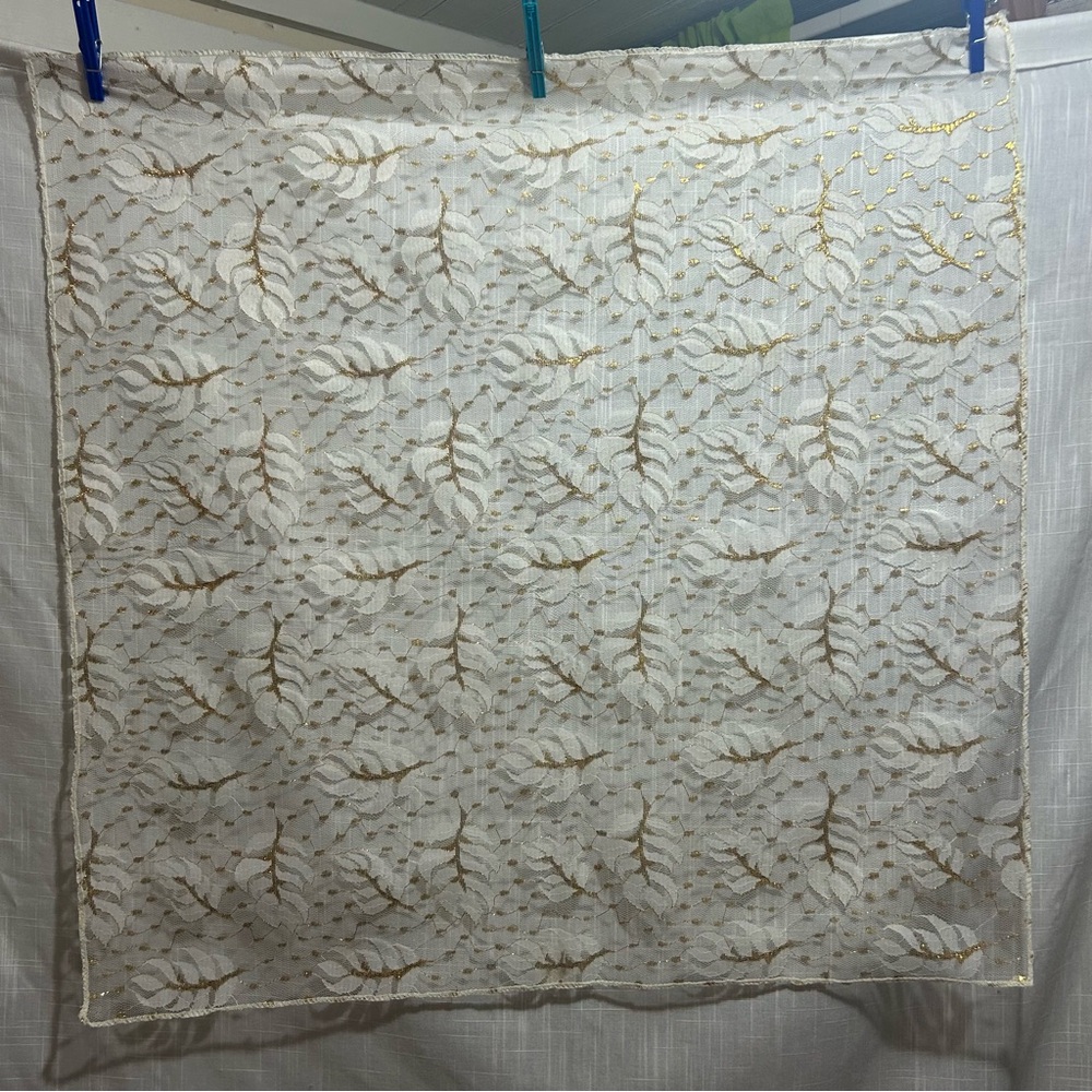 Dressy gold & white scarf